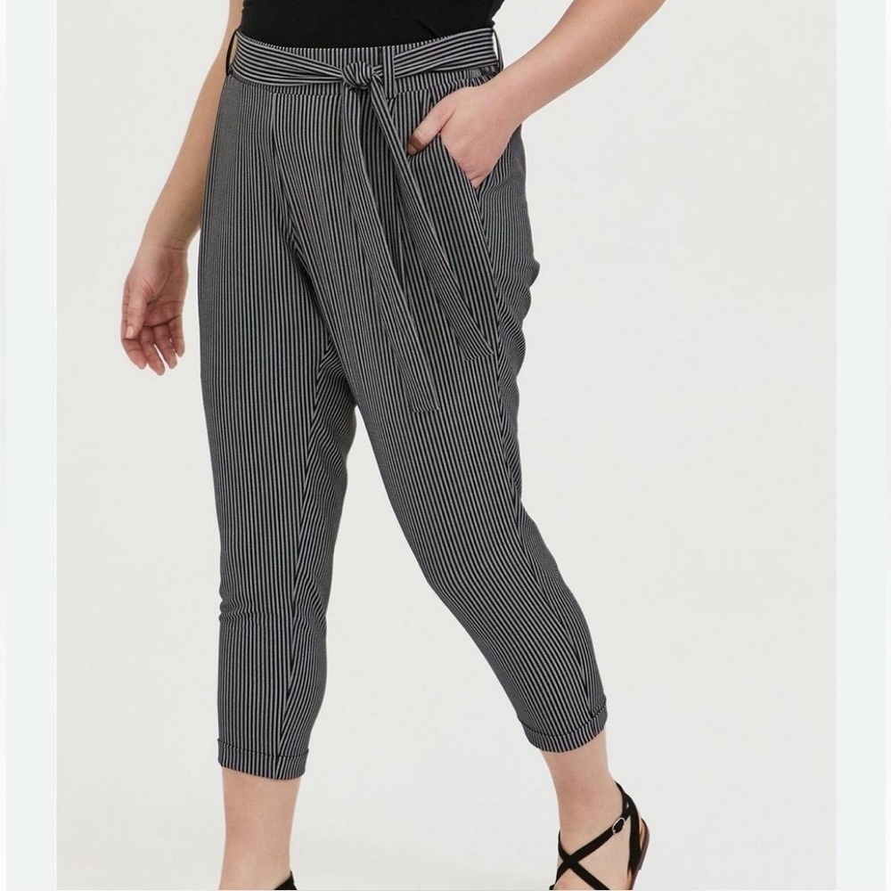 Torrid Stripe Crepe Taper Pant